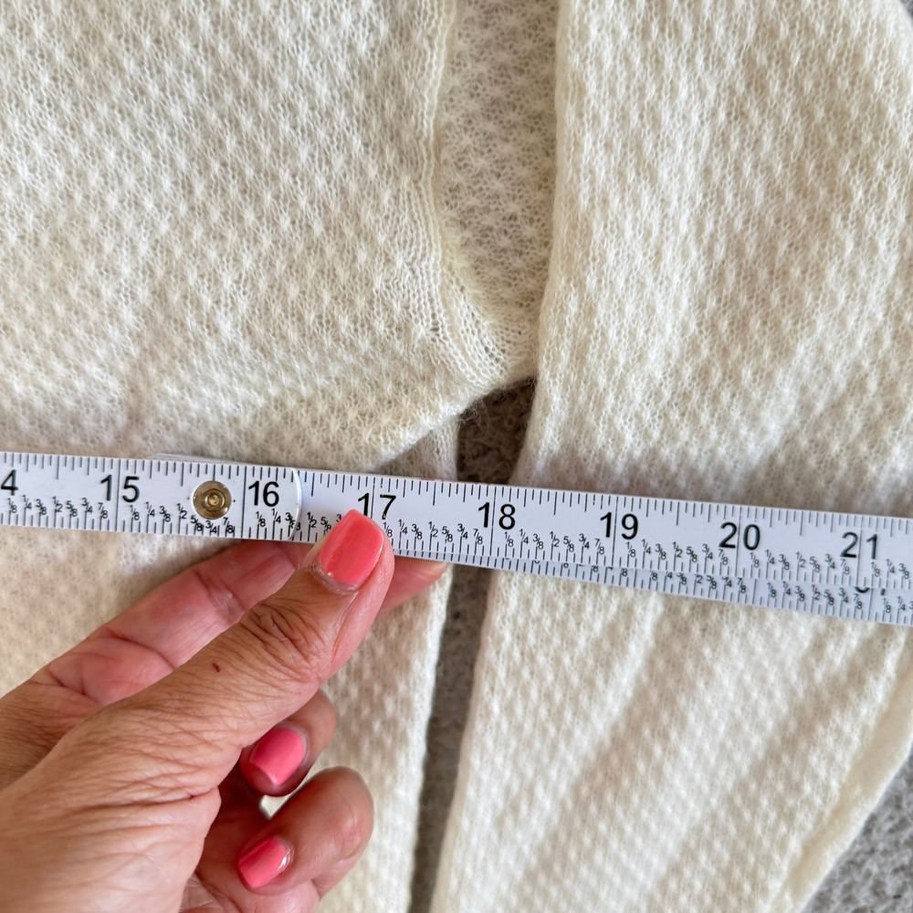 Quince Baby Alpaca Wool Diamond Stitch Cream Sweater Small Minimalist ZJSA001 - Picture 5 of 10